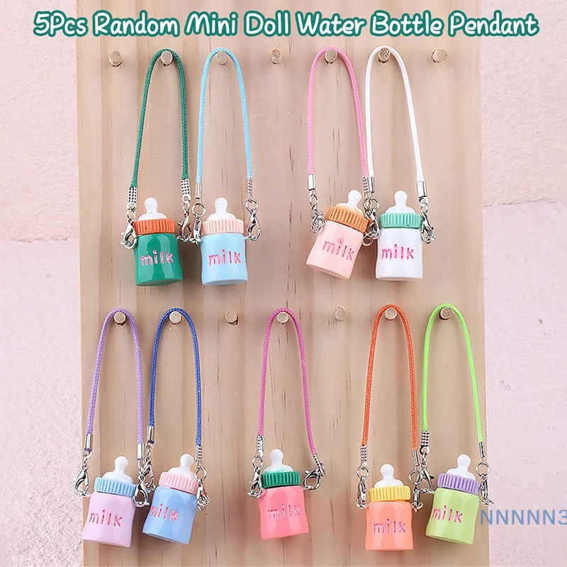 مجموعة ألعاب بيت الدمى: 5 تعليقات زجاجات مياه صغيرة، ملحقات لابوبو على شكل مصغر #2