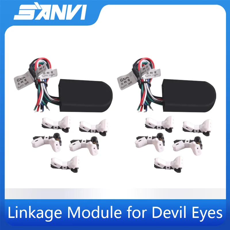 SANVI Linkage Module for Devil Eyes Lights APP Control Sceen Panel Eyes with Turning Steering brake Synchronously Accessories