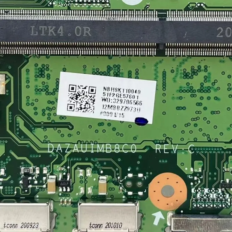 

DAZAUIMB8C0 Mainboard For Acer A515-55 A515-55G Laptop Motherboard With I3/I5/I7 CPU GM/MX330/MX350 RAM 0GB/4GB 100%Working Well