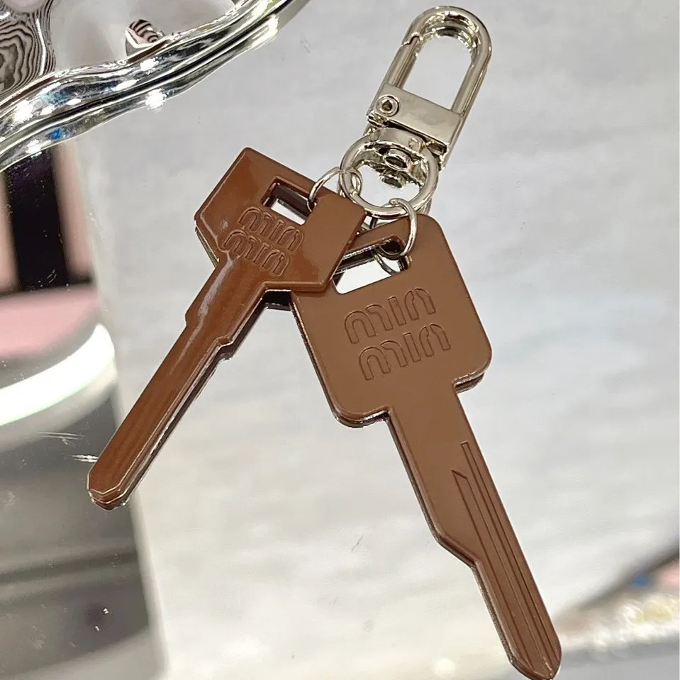 New MIU Style Key Color Keychain Pendant Alloy Keychain Personalized Bag Decoration Mobile Phone Case Hanging Decoration