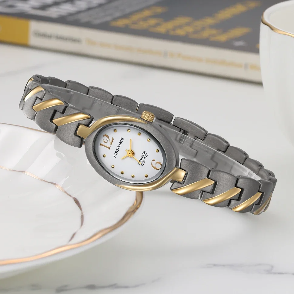 Reloj BERNY de titanio para mujer, reloj de pulsera de cuarzo para mujer, joyería ovalada, relojes informales simples a la moda resistentes al agua