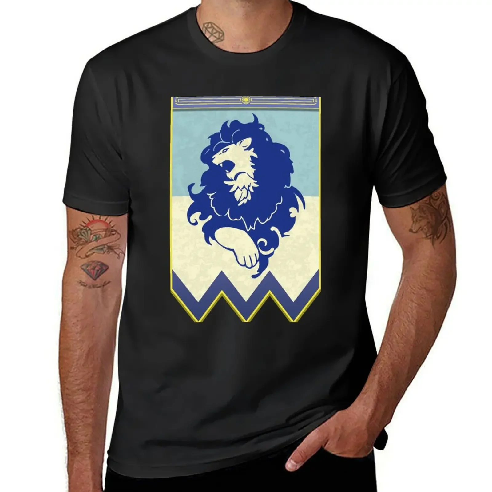 

Fire Emblem 3 Houses: Blue Lions Banner T-Shirt oversized t shirt animal prinfor boys cheap stuff t shirt men 100℅ cotton