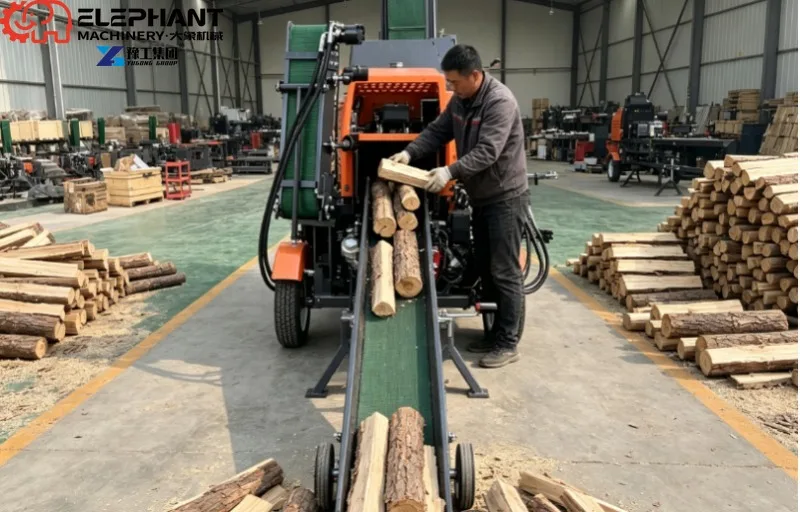 Heavy‑Duty Piston Hydraulic Log Splitter 35 Ton With 4‑Way Blade For Commercial Firewood Production