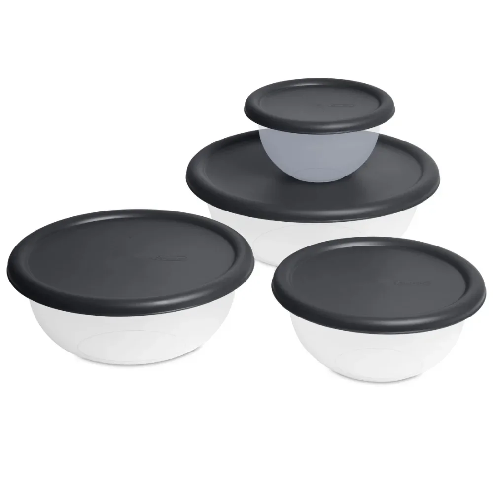 

Show Promotions.8 Piece Covered Bowl Set, Four Lidded Sizes, For Prep, Serve & Store, Dark Gray.Free Delivery.