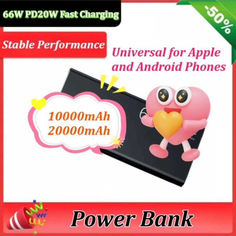 

10000-20000mAh 66W for iPhone for Xiaomi for 3C Power Bank PD20W Fast Charging Power bank Portable Charger for Samsung for OPPO