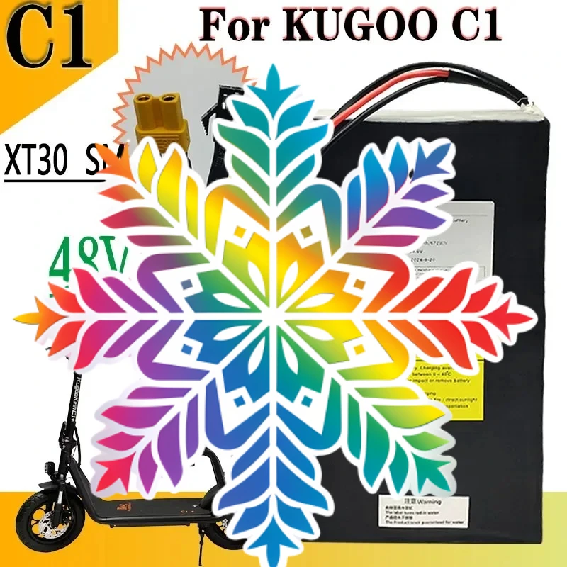 

Original scooter battery 48V 14AH for Kugoo C1 plus Kirin battery 18650 13S4P 1000W battery pack with MBS