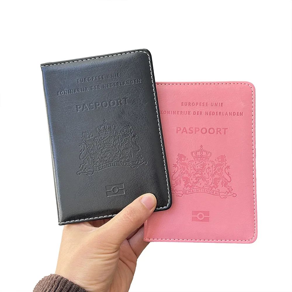 Personalized Netherlands 64 Grain Color Changing Passport Cover Fashion Travel Document Protection Set Leather Card Holder