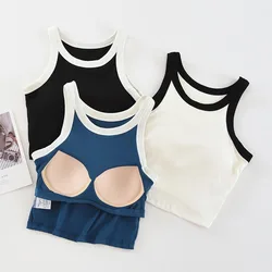 Women's Tank & Tops Contrast Color With Padded Wireless Bust Comfort Base Layers Camisole Stylish Female Camis Outwear