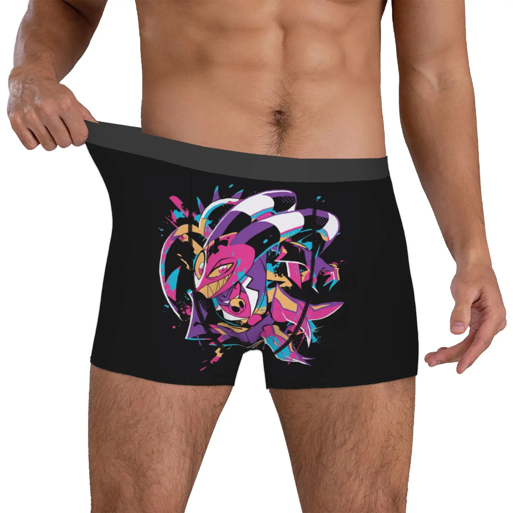 

Customized Hazbins Hotels Underwear Men Printed Boxer Briefs Shorts Panties Soft Underpants