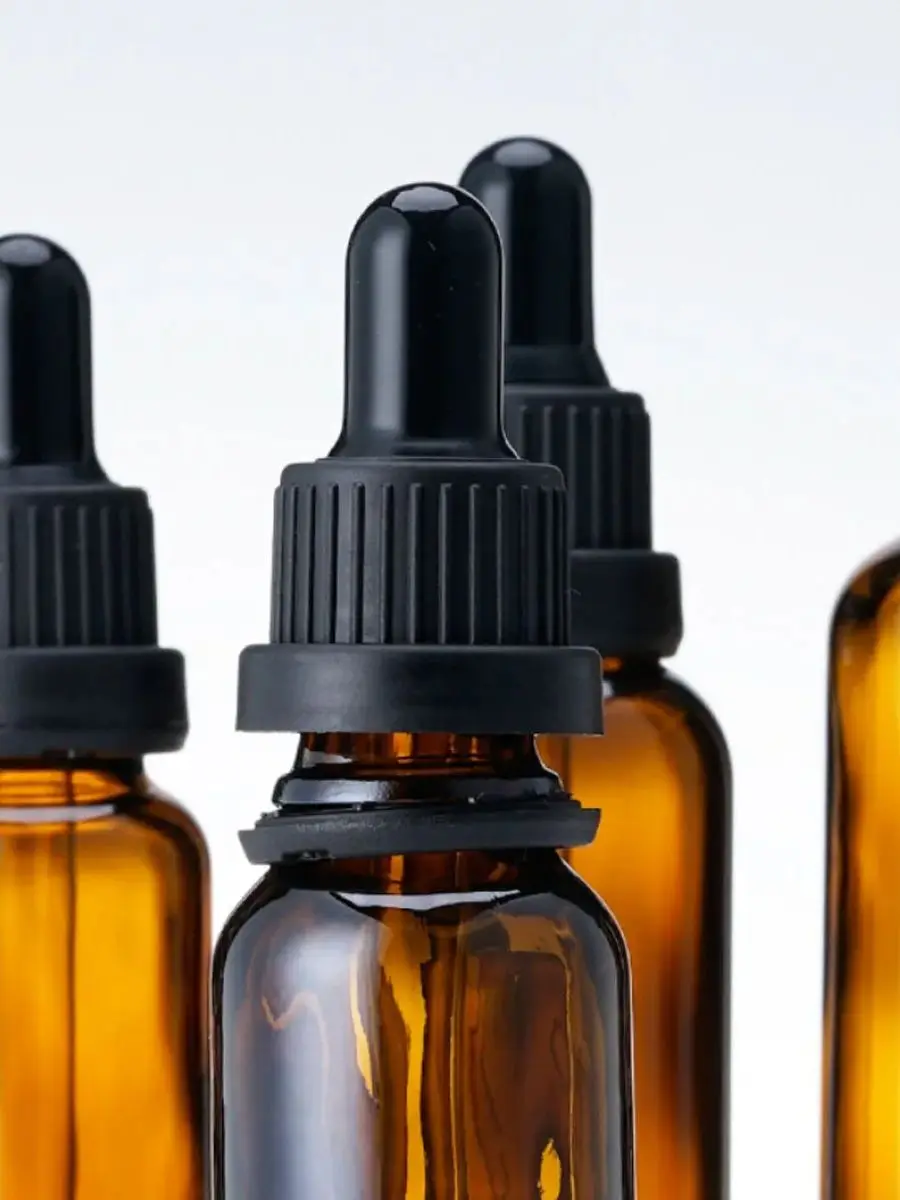 Flacon compte-gouttes en verre bleu 5/10/15/20/30/50/100ML, couvercle inviolable pour huiles essentielles, sérum, récipient liquide rechargeable