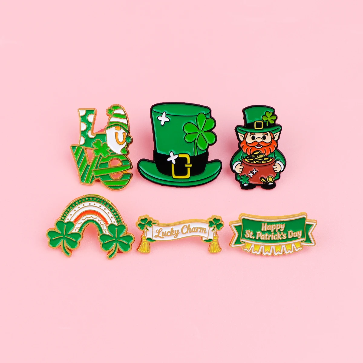 Lapel Pins for Backpacks Metal Enamel Pin Brooches Badges Cartoon Fashion Jewelry Accessories St. Patrick’s Day Gifts