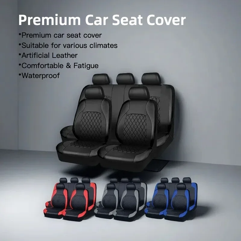 

2/5-Seat Car Seat Cover Set - Premium Quilted PU Leather with Comfort Support, Universal Fit for Sedans/SUVs/Trucks