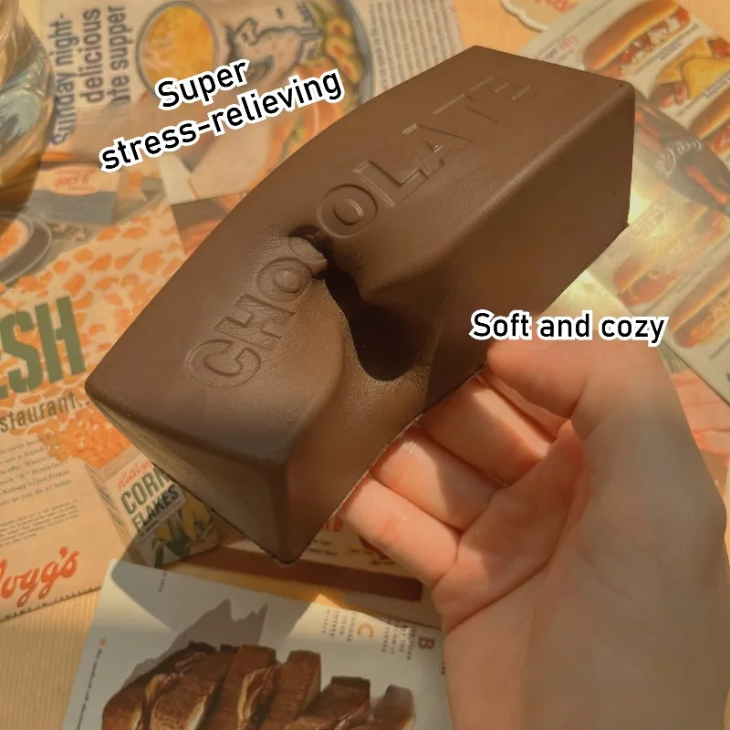 Barra de Chocolate blanda para apretar, juguete adhesivo de comida con sabor a leche simulada, alivio del estrés suave, juguete antiestrés de crecimiento lento, regalos para amigos