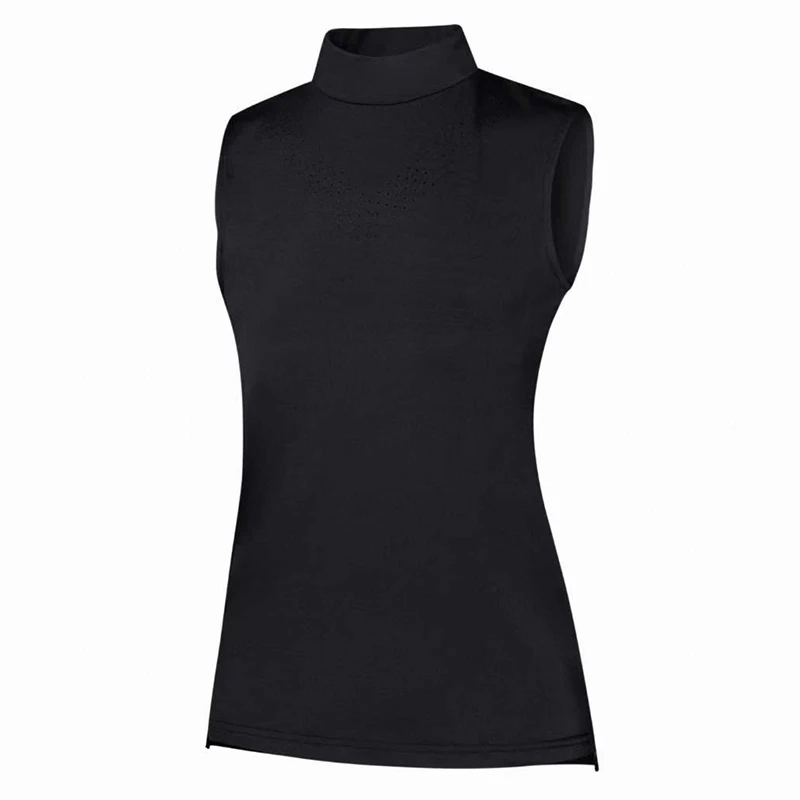 

Golf Summer New Women's Outdoor Sports Pullover Casual Elastic Slim Fit Sleeveless T-shirt Fashion Versatile Half High Neck Top