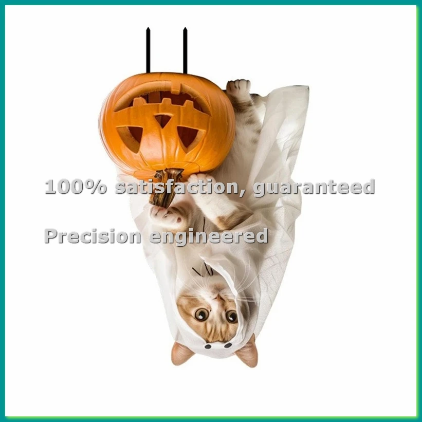 

Набор из 4 украшений для Хэллоуина: милые кошки-фигурки для двора с тыквами, металлические декорации для сада и газона - AC17