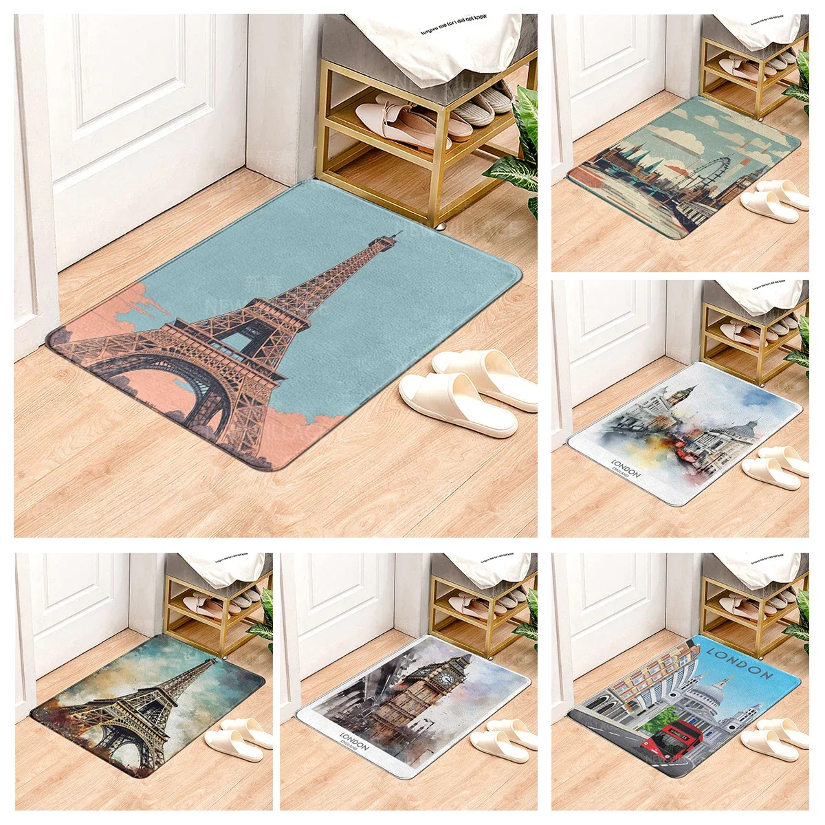 House entrance carpet Home door mat Modern Nordic style Room Bath Foot bathroom non-slip Kitchen water absorption rugs Abstract