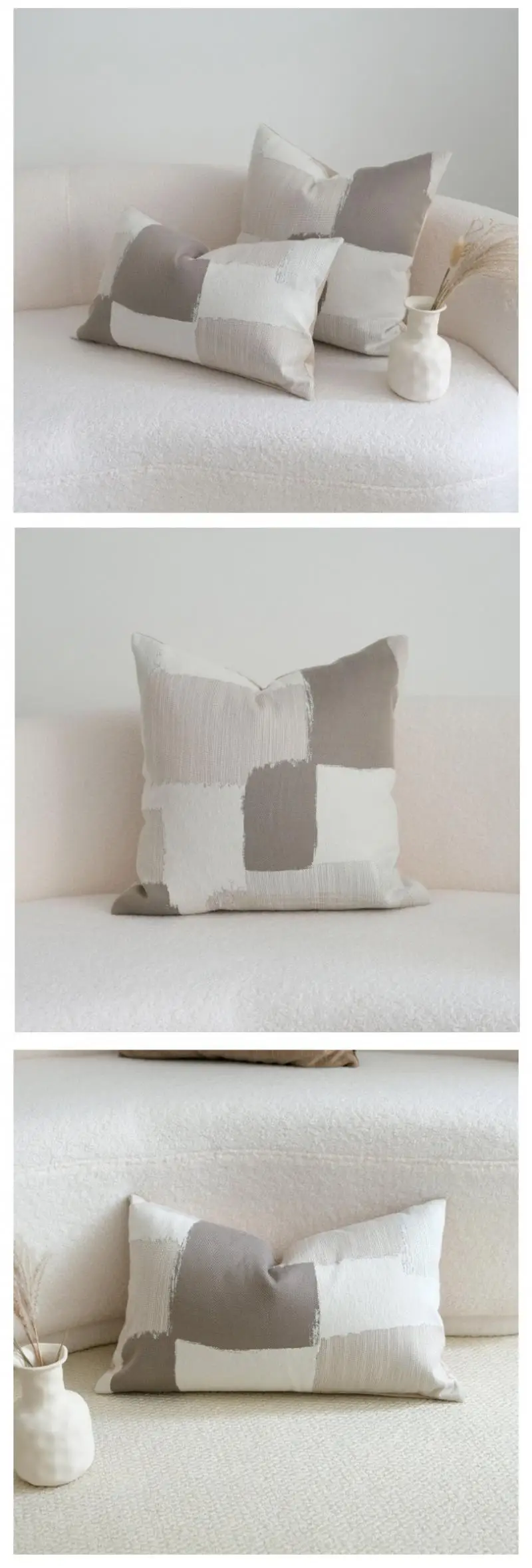 Wabi-Sabi-Stil Kaffeefarben Kissenbezug Chenille Sofa Dekokissenbezug Kopfteil Deko Kissenhüllen 30x50/45x45cm – Detail 8