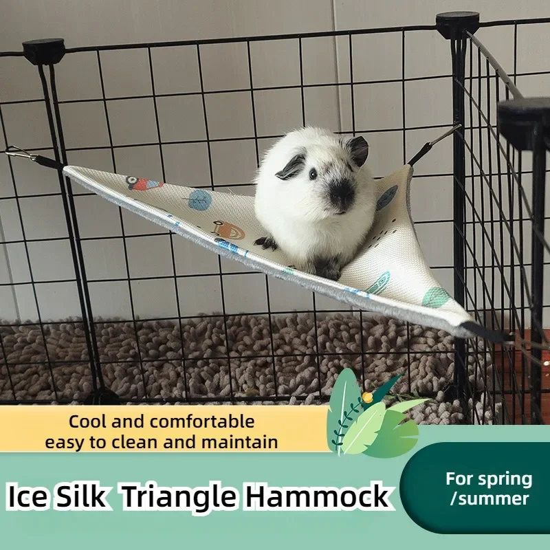 

Hamster Ferret Cooling, Guinea Pig Triangle Hammock, Honey Bag Glider Squirrel Pet Ice Silk Hammock, Small Pet Summer Hammock