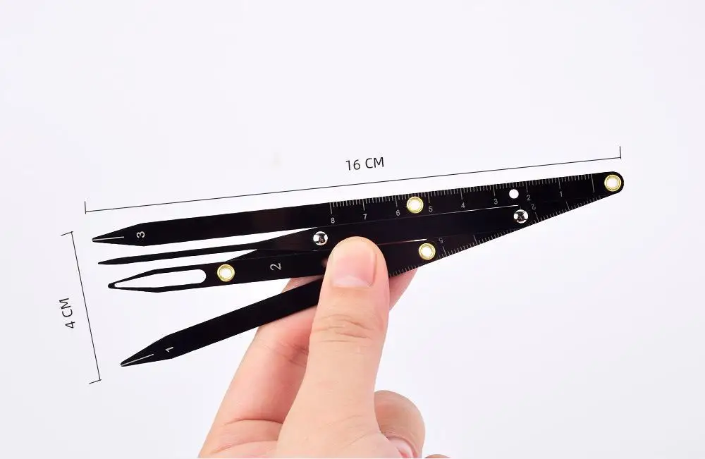 1pc Edelstahl Microblading Balance Positionierung Äquidistan Dreieck Augenbraue Mapping Lineal Golden Ratio Sattel Make-Up-Tool – Detail 26