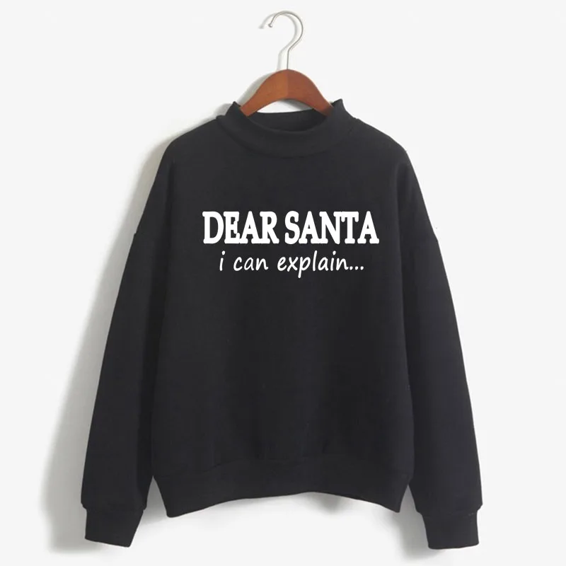 

Dear santa,I can explain Print Woman Sweatshirt Sweet Korean O-neck Knitted Pullover Autumn Winter Candy Color Women Clothes