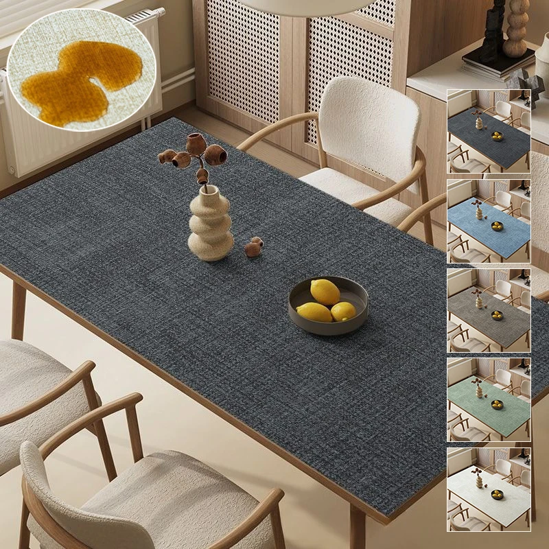 

1pc Double-Sided Linen PatternWaterproof and Oil-proof Dining Table Mat，Office Desk Mat,Children Desk Protection Pad Tablecloth