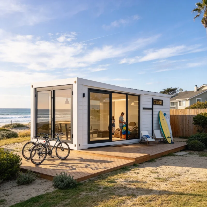 Portable Guest House Foldable Prefab Modular Home for Vacation Stay and 1 2 3 Bedrooms Family Accommodation Housing