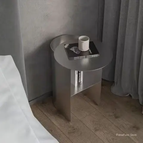Nordic Minimalist Stainless Steel Side Table Balcony Coffee Nightstand