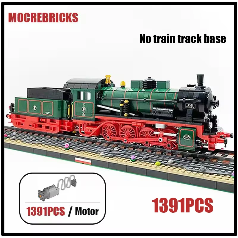 z dala od kolejową Long Rail Track Prussian G8.1 MOC Building Block Steam-Locomotive Model Expert Collection Show Bricks Kids Toys