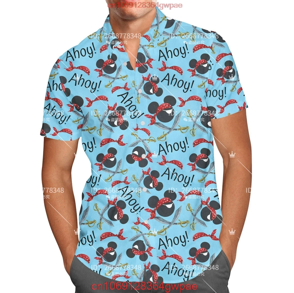 Mickey Snacks Hawaiian shirt Disney Mickey Hawaiian Shirt Men\'s Button Up Short Sleeve Fashion Retro Short Sleeve Shirt