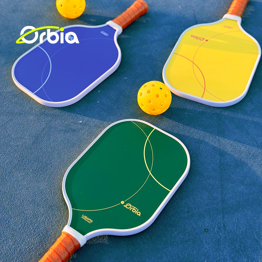 Orbia Sports Pickleball Paddles Set 2 Paddles 4 Pickleballs and Carry Net Bag UV Printing Glass Fiber Paddles