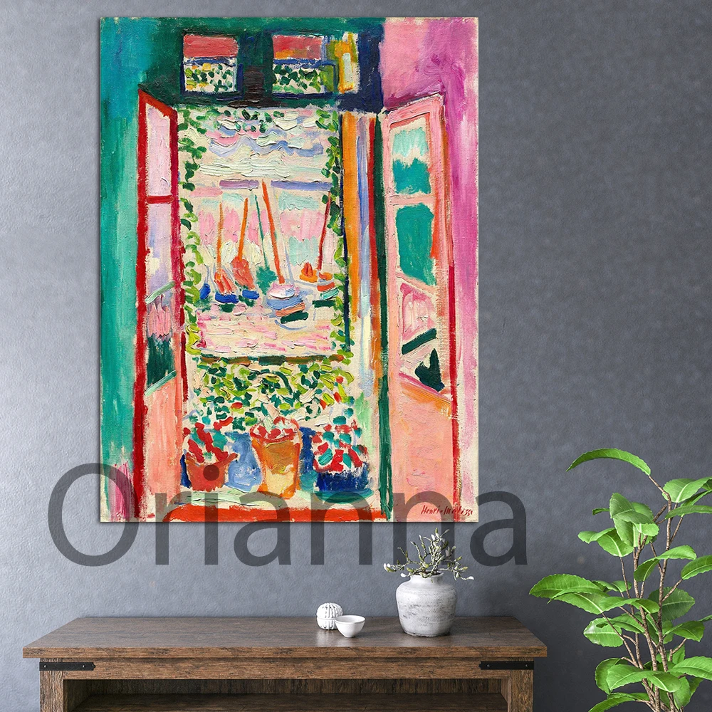 Henri Matisse Print,Pink Art,The Open Window,La Fenêtre ouverte à collioure,Matisse Art Print - Wall Art Prints Canvas Painting