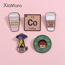 But First Coffee Enamel Pins We Need Powered By Coffee Morning Wine Brooches Lapel Badges Funny Quotative Collect Jewelry Gifts