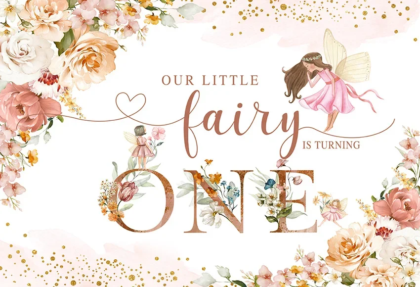 Mehofond-Photography-Background-Our-Little-Fairy-Is-Turning-One-Floral-Girl-Princess-Birthday-Party-Decor-Backdrop-Photo-Studio
