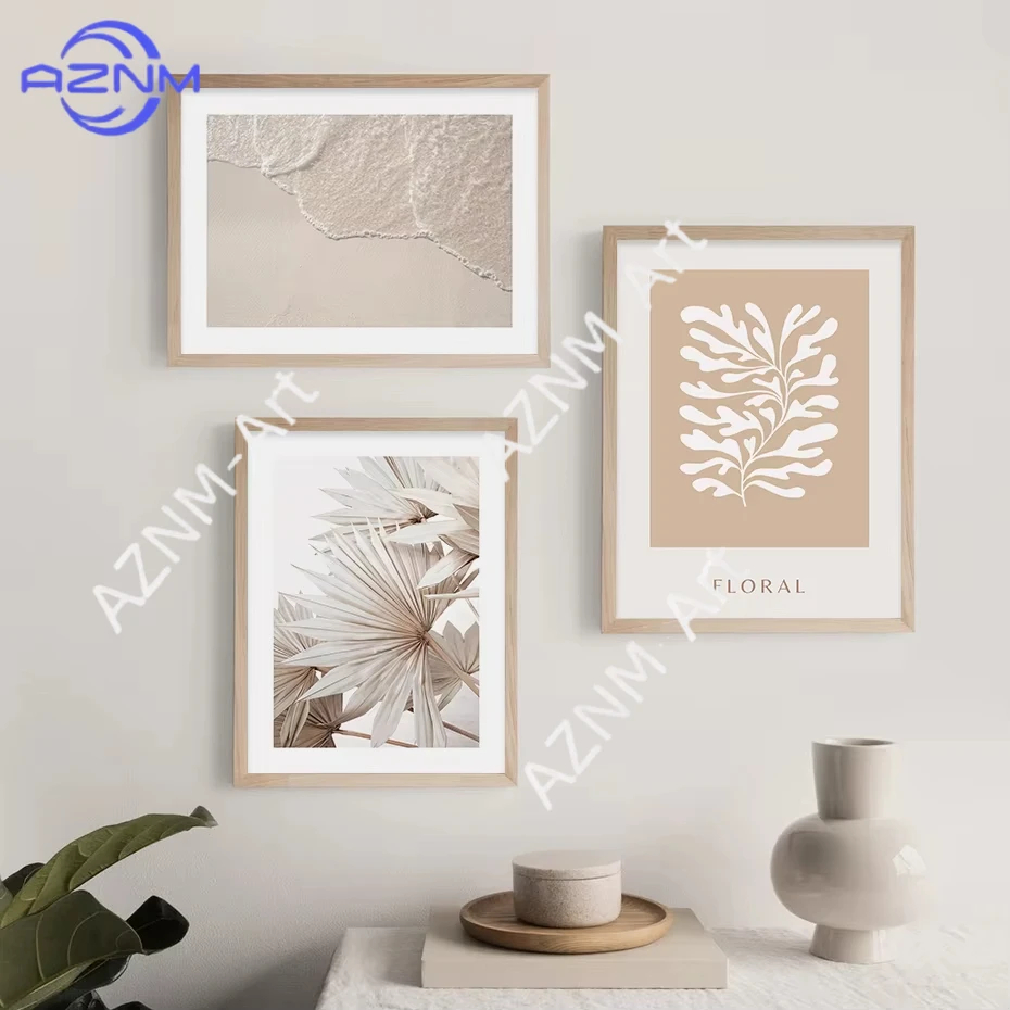 1 Stück/3 Stück Moderne Abstrakte Linien Blumen Blätter Meer Poster Leinwanddruck Wandkunst Schlafzimmer Wohnzimmer Inneneinrichtung Heimdekoration