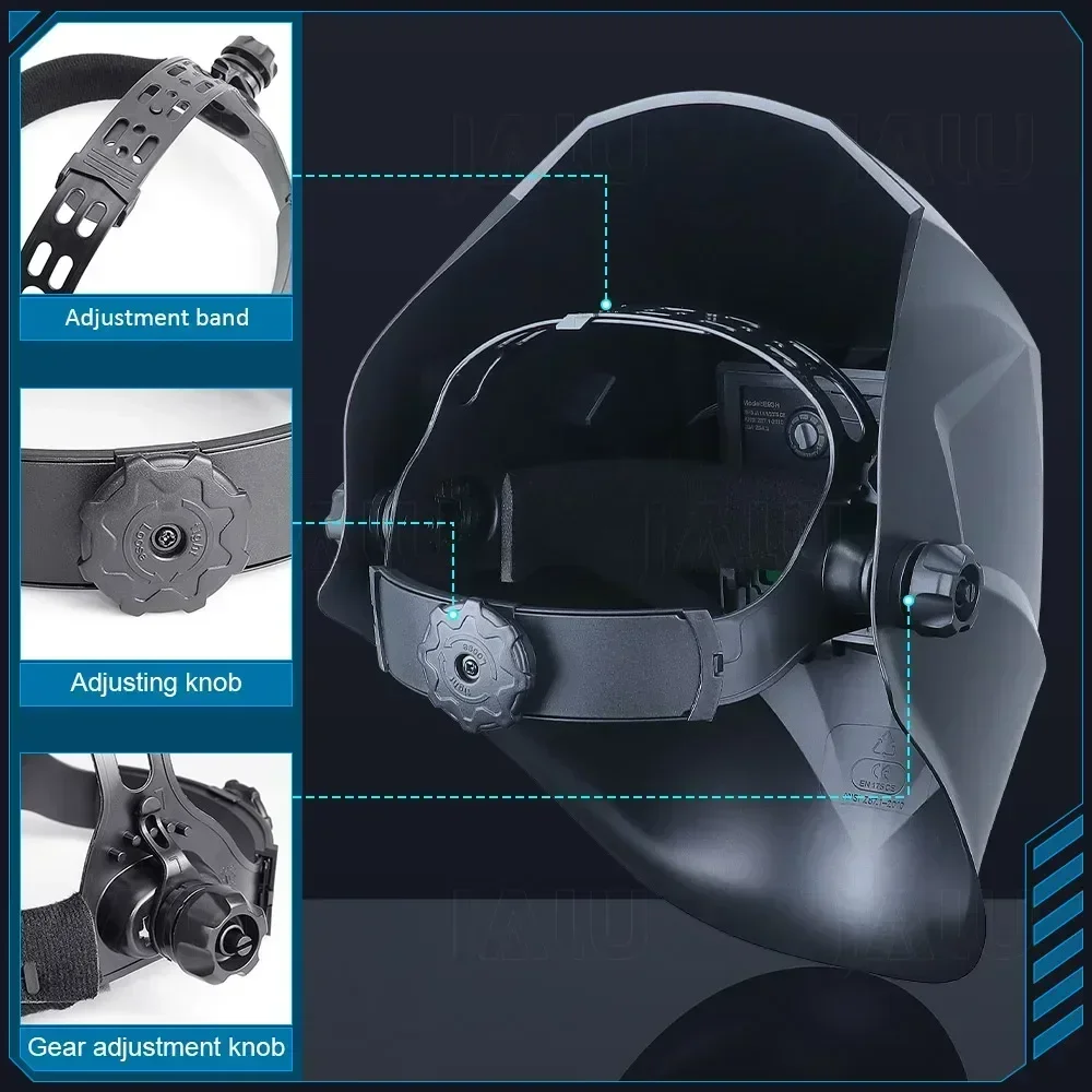Máscara de soldadura con oscurecimiento automático, batería Solar de Li, casco de soldadura eléctrico DIN4/9-13 TIG MIG, máscara de soldador de