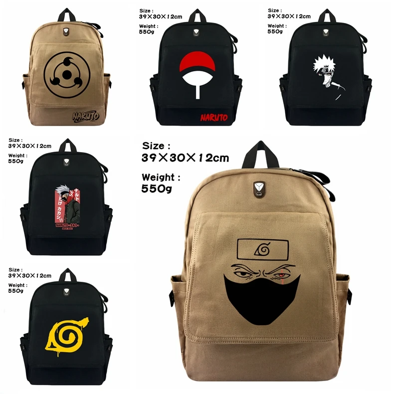 Naruto School Bag Uzumaki Naruto Laptop Backpack Stationery Kakashi Uchiha Itachi Travel Bag Uchiha Sasuke Student Opening Gift