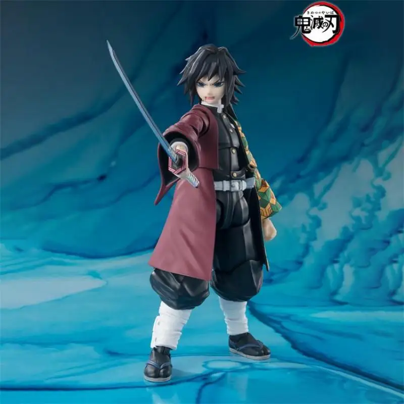 Bandai Original Dämon Slayer Tomioka Giyuu Anime Action Figur Spielzeug Für Jungen Mädchen Kinder Kinder Geburtstag Geschenke Sammeln