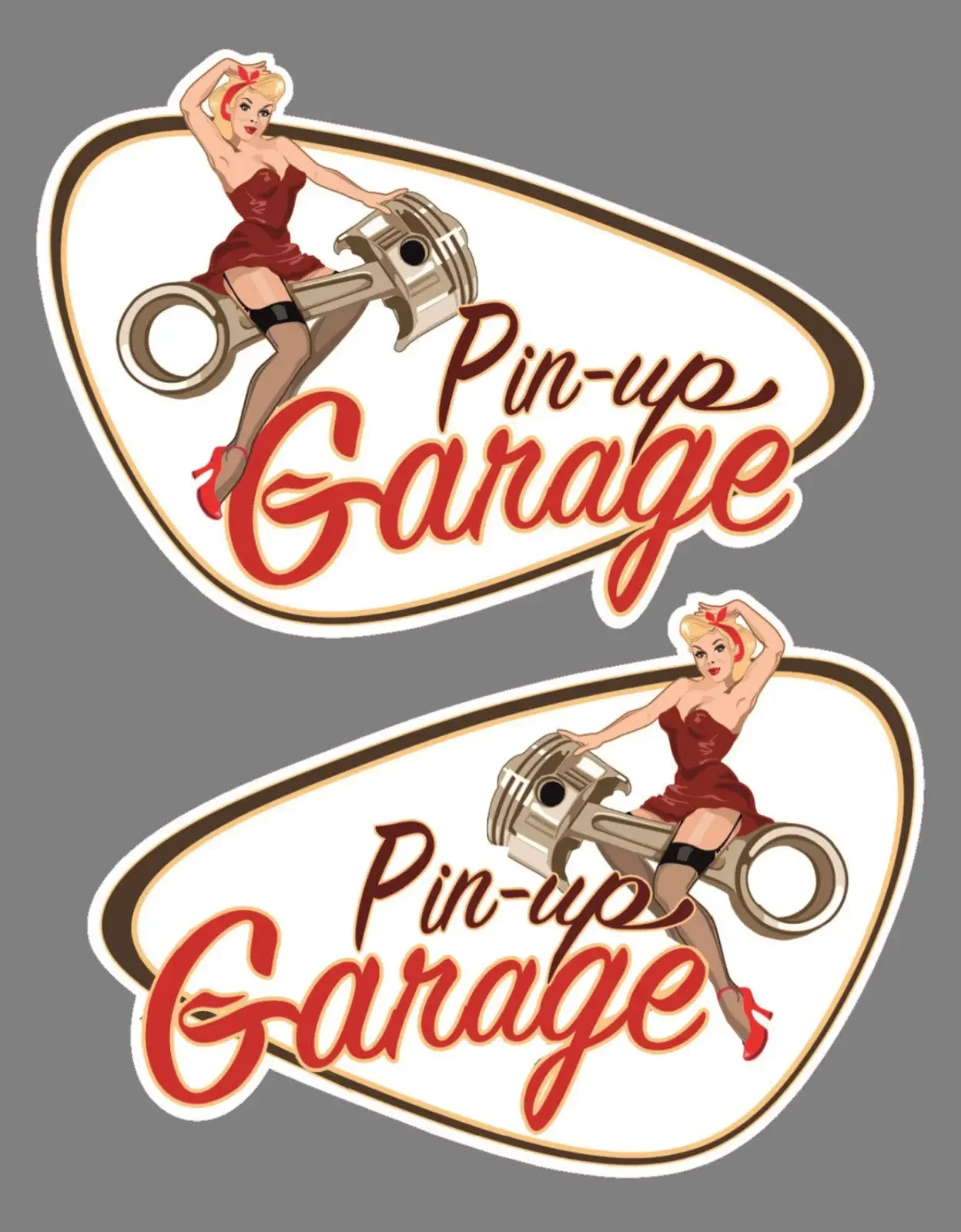 New Design Can Be Customized Set Up Lee + Re Pin Up Garage Old School Stickers Bobber Coffee Racer Vintage Decal, 13cm