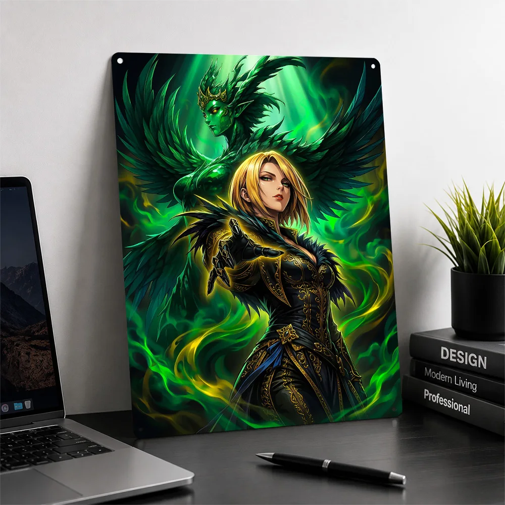Final Fantasy XVI Benedikta Fan Art 3D Printed Texture Poster Personalized Wall Art Retro Metal Tin Signs for Room Decor Home