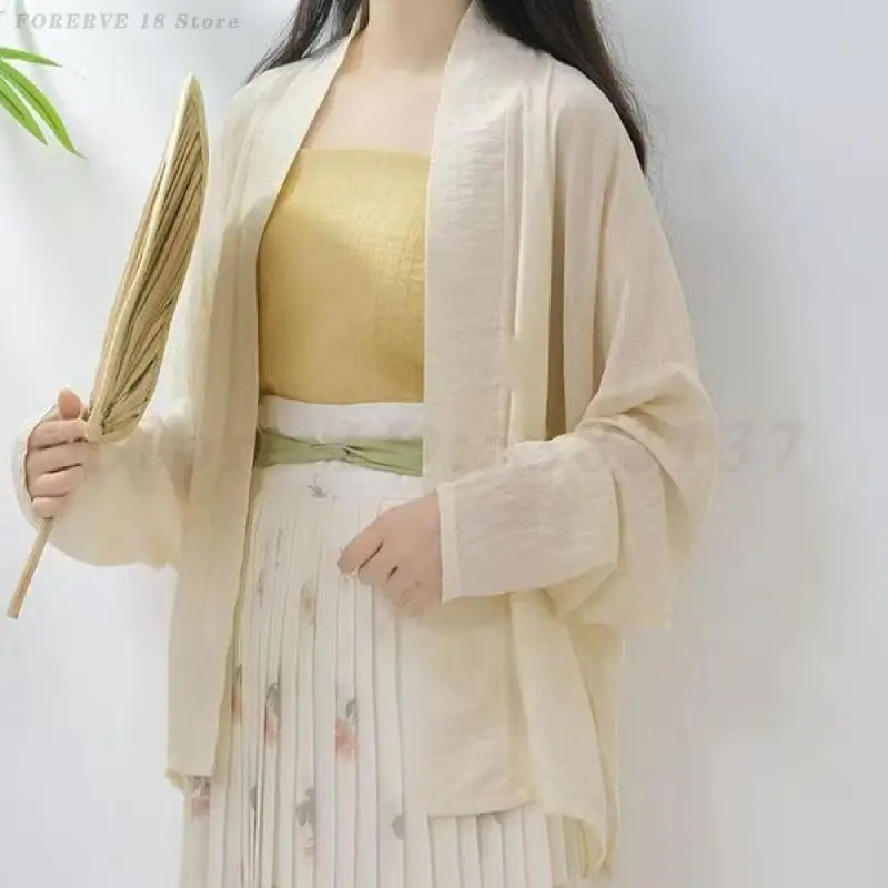 Original Song Dynasty Hanfu 3 Piece Set Long Sleeved Cardigan Camisole Horse Face Skirt Elegant Chinese Traditional Clothing - view 3