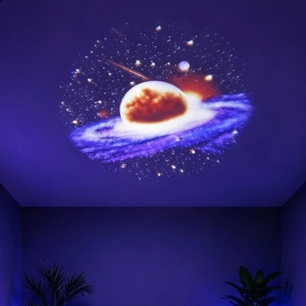 360 Degree Rotating Star Projector Light USB Powered Flexible Neck Galaxy LED Projector Interchangeable Slides Atmosphere Lamp