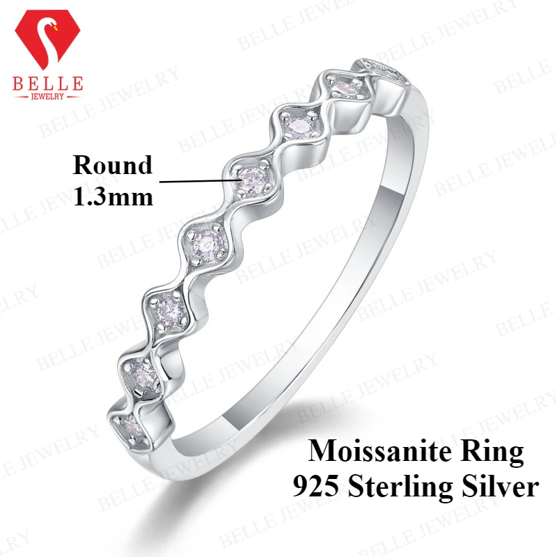 

GRA Certified Moissanite Ring 925 Sterling Silver VVS1 Round 1.3mm D Color Luxury Minimalist Jewelry Gifts For Ladies