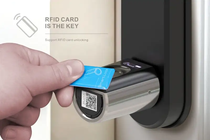 Sicurezza esterna impermeabile Impronta digitale biometrica Smart Lock Card Key Door Lock Controllo accessi app per smartphone Tuya