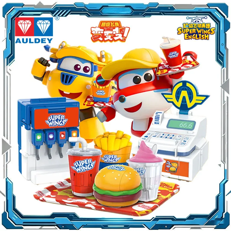 Auldey Original Genuino Super Wings Juguetes Transformables de Comida, Juguetes de Acción de Cola y Hamburguesa para Niños y Niñas, Regalo