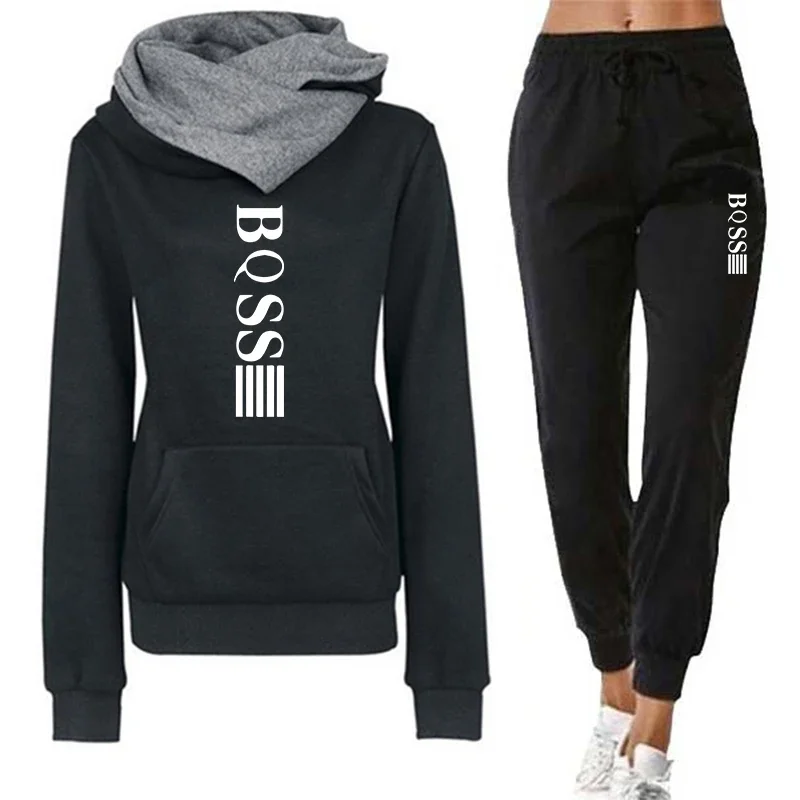 Womens Tracksuit Autumn Winter Warm Hooded Sweatshirts Female Jogging Sweatpants Fashion Versatile Woman Clothing Sports Outfits