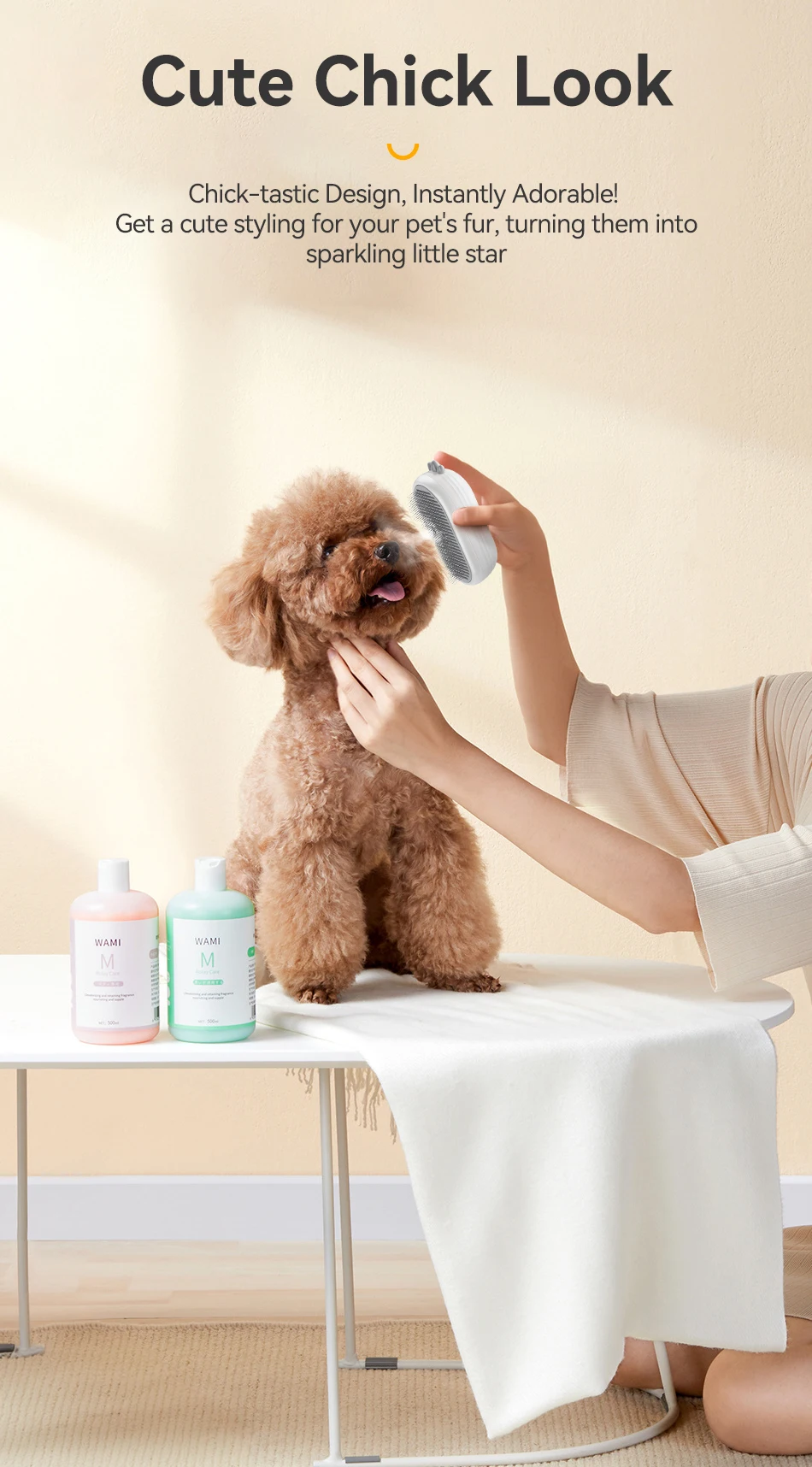 Rojeco Katze Dampf bürste Tierhaar Kamm elektrische Sprüh gerät Katzen haar bürsten für Massage drahtlose Katze Hund Haar bürste Pflege zubehör – Detail 4