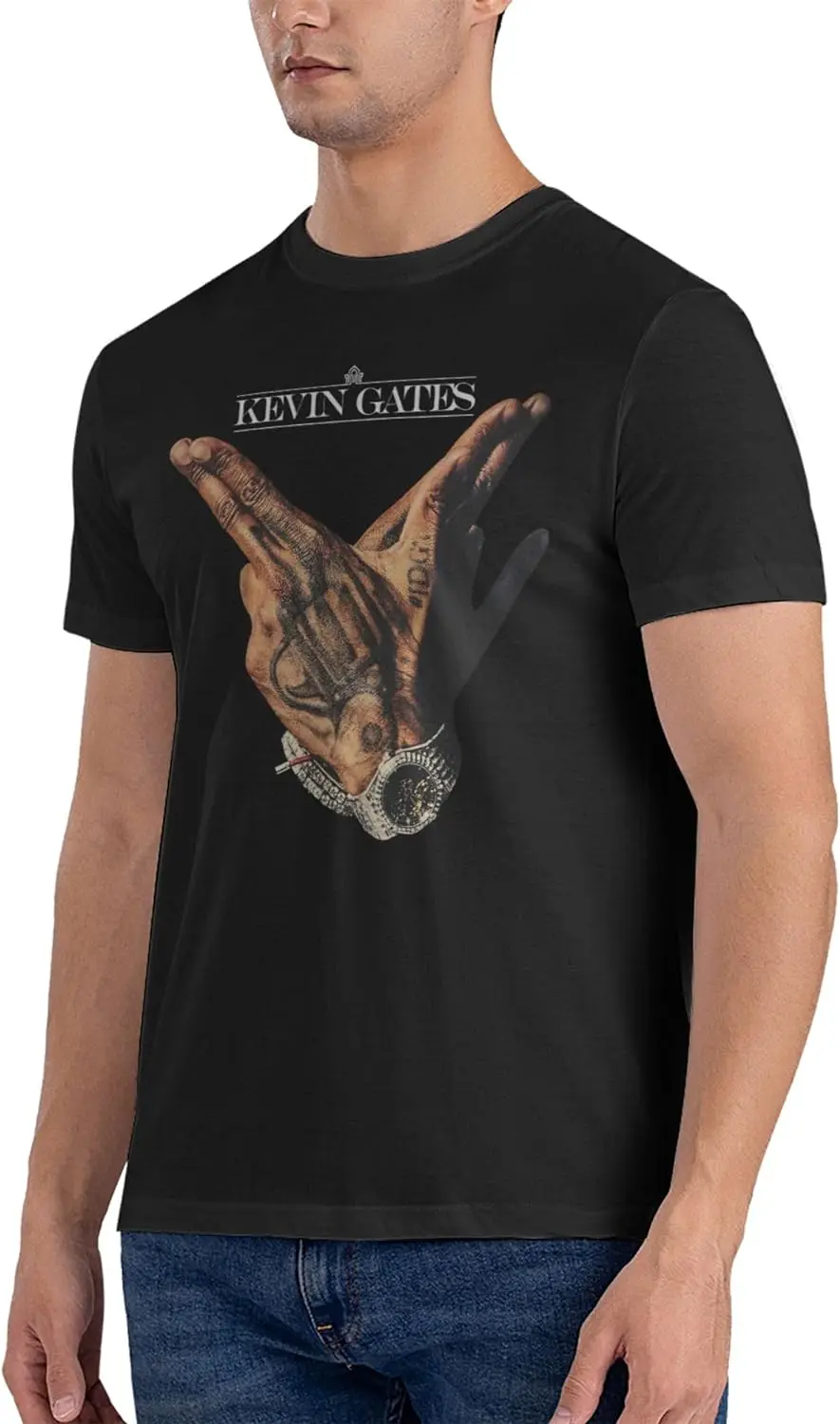 Men's Short Sleeve T-Shirt Crewneck Cotton Casual Tees Graphic T-Shirt for Men Black