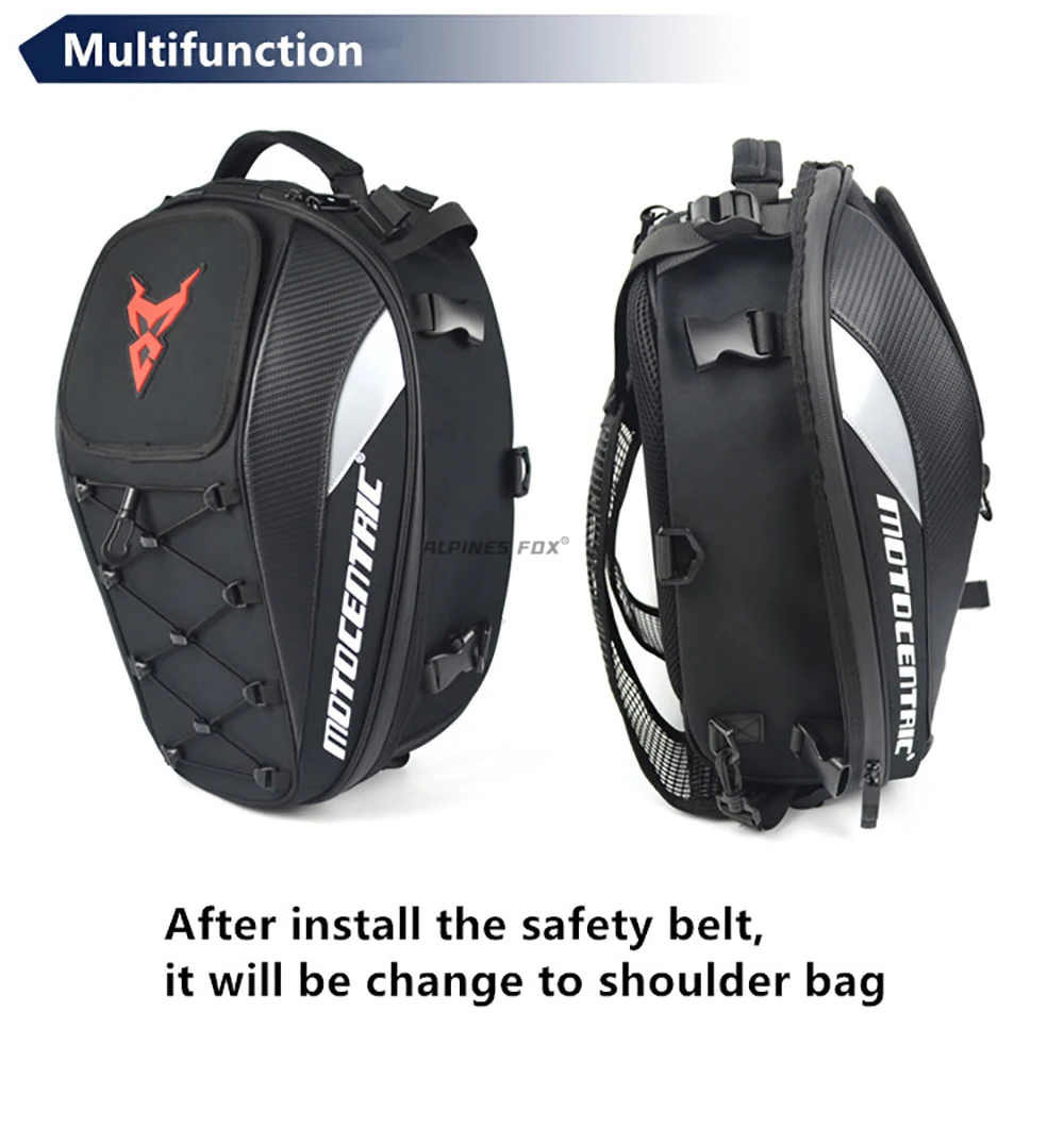 Moto zentrische wasserdichte Motorrad-Heck tasche Multifunktions-Rücksitz tasche Hochleistungs-Motorrad tasche Fahrer-Fallbein-Seiten tasche – Detail 8
