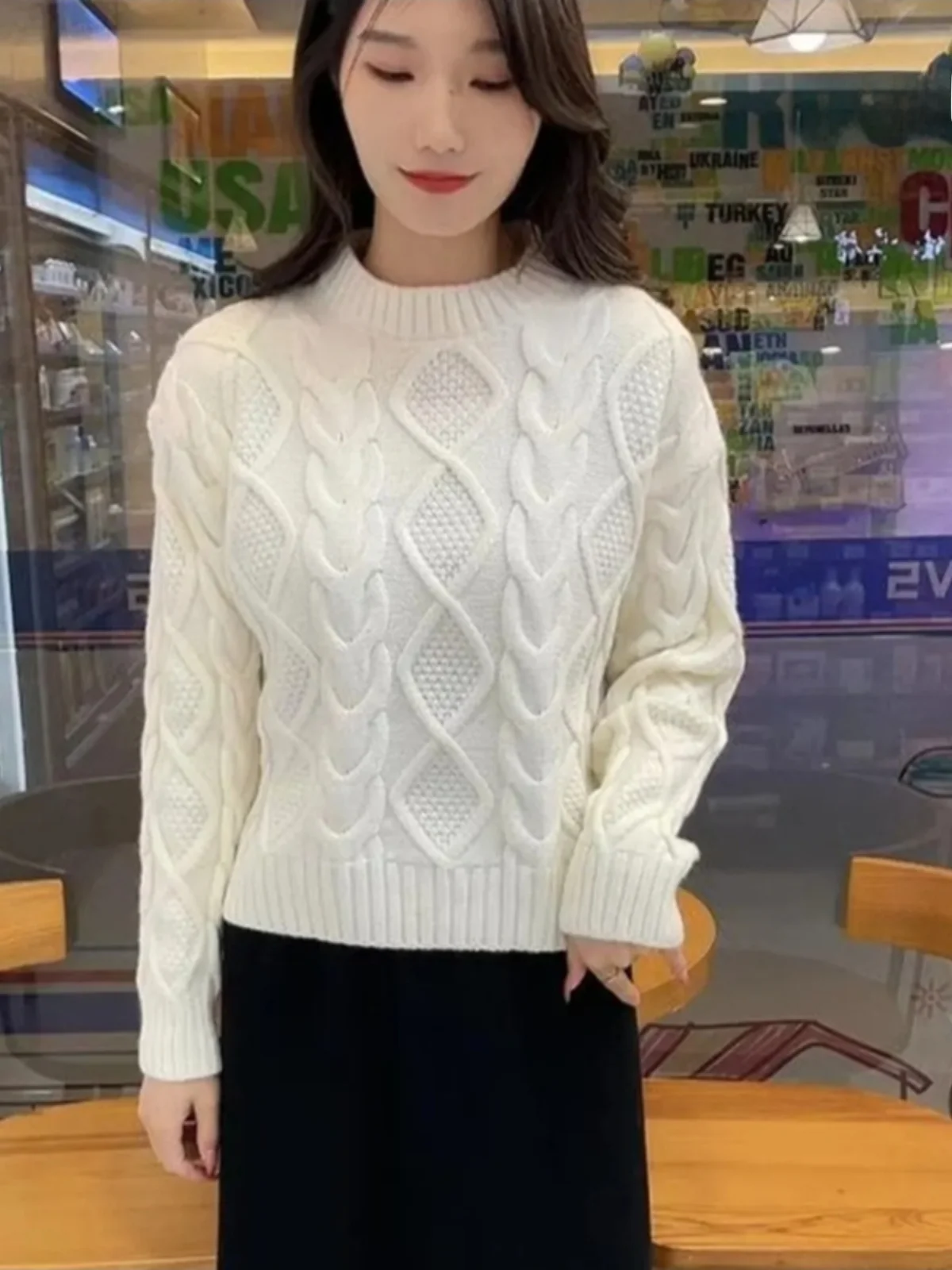 

Thiened Knitted Sweater Women's Soft Cozy High Waist ort Sle Autumn Winter New Faion Turtlene Pullover Top