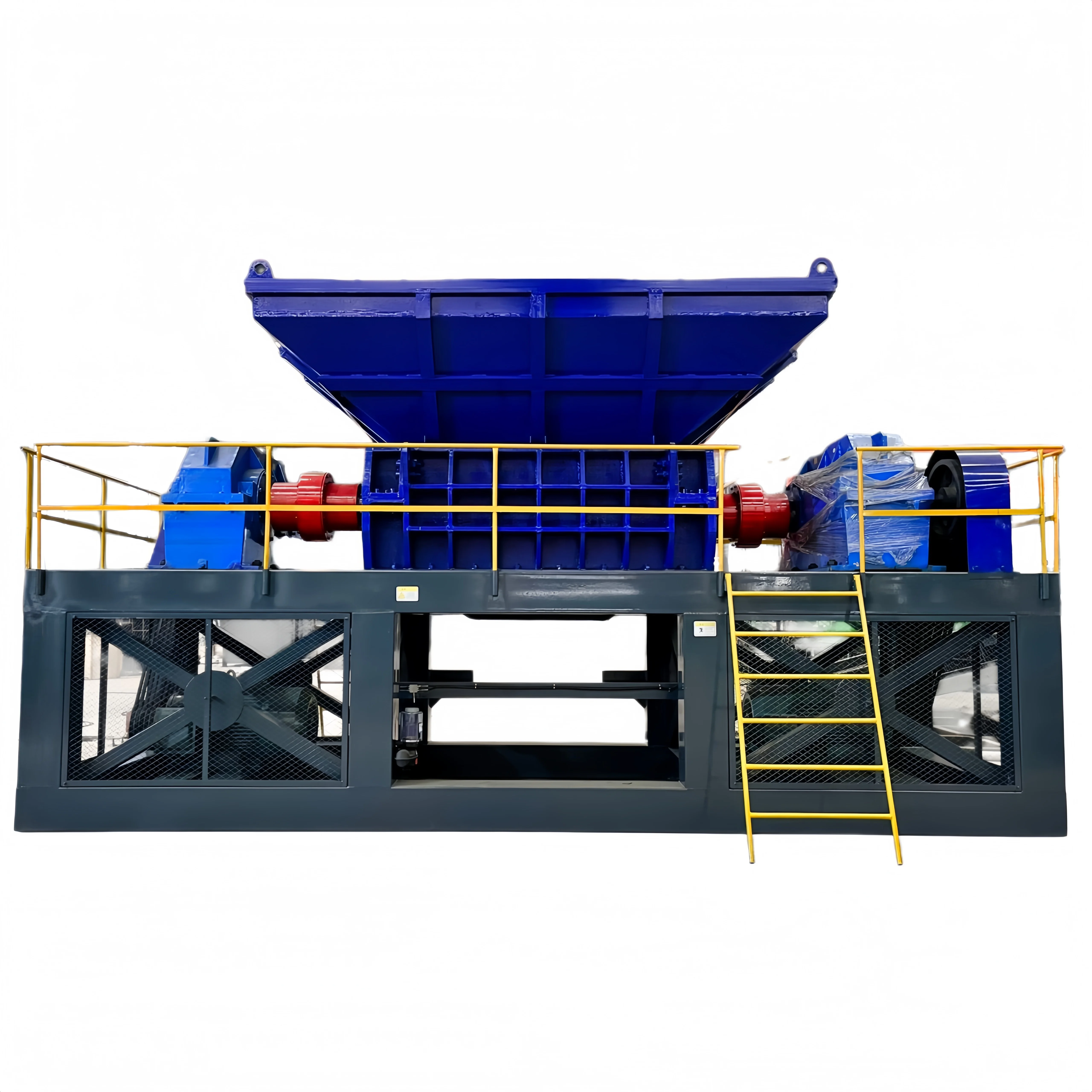 Large Scale Double Shaft Shredder Machine For Scrap Metal Rubber Tire Extruder Purgings Industrial Recycling Crusher